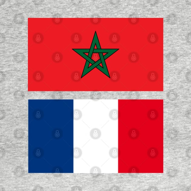 Kingdom of Morocco and France Flag by Islanr